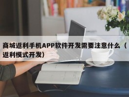 商城返利手机APP软件开发需要注意什么（返利模式开发）