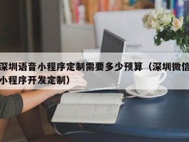 深圳语音小程序定制需要多少预算（深圳微信小程序开发定制）