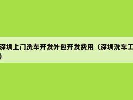 深圳上门洗车开发外包开发费用（深圳洗车工）