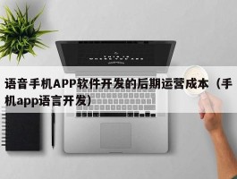 语音手机APP软件开发的后期运营成本（手机app语言开发）