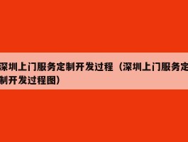 深圳上门服务定制开发过程（深圳上门服务定制开发过程图）