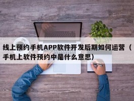 线上预约手机APP软件开发后期如何运营（手机上软件预约中是什么意思）
