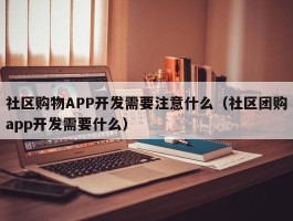 社区购物APP开发需要注意什么（社区团购app开发需要什么）