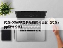 代驾iOSAPP定制后期如何运营（代驾app设计价格）
