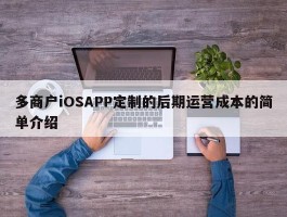 多商户iOSAPP定制的后期运营成本的简单介绍