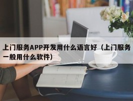 上门服务APP开发用什么语言好（上门服务一般用什么软件）