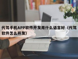 代驾手机APP软件开发用什么语言好（代驾软件怎么开发）
