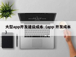 大型app开发建设成本（app 开发成本）
