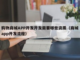 购物商城APP开发开发需要哪些资质（商城app开发流程）