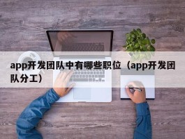 app开发团队中有哪些职位（app开发团队分工）