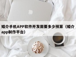 婚介手机APP软件开发需要多少预算（婚介app制作平台）