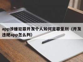 app涉嫌犯罪开发个人如何定罪量刑（开发违规app怎么判）