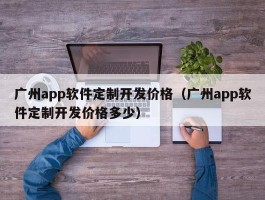 广州app软件定制开发价格（广州app软件定制开发价格多少）