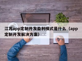 江苏app定制开发盈利模式是什么（app定制开发解决方案）