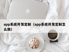 app系统开发定制（app系统开发定制怎么做）