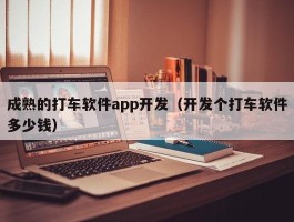 成熟的打车软件app开发（开发个打车软件多少钱）
